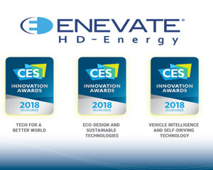 Enevate, 3개 부문에서 CES 2018 혁신상 수상자로 선정